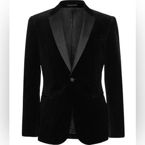 Reiss Men’s Jude Velvet Blazer in Black